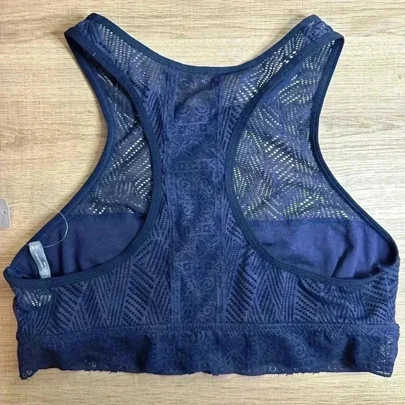 Aerie cropped bralette navy size Medium NWT - Picture 2 of 4